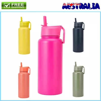 $19.25 • Buy 960ml Insulated Drink Bottle Water Bottle With Straw Double Wall Stainless Steel
