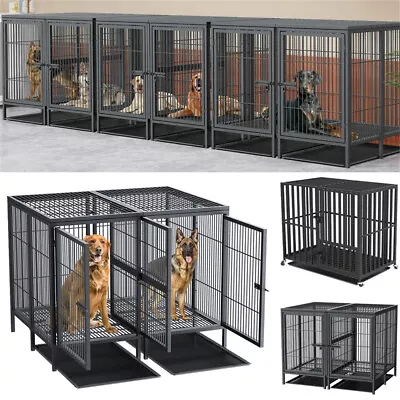 Jumbo Portable XX-Large Dog Cage Heavy Duty Metal Frame Pet Playpen Crate Kennel • £135.91