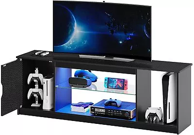 Led Entertainment Center For PS5 Gaming TV Stand With Cabinet For 60/65 Inch... • $207.26