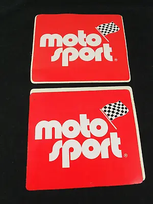 MOTO SPORT (2) VINTAGE  STICKERS  NEW 1970's - 1980'S + OTHER MX STICKERS AVAIL. • $6.25