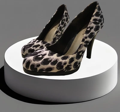 £2.75 • Buy M&S Limited Collection Ladies Size 3 Black & Cream Leopard Print High Heel Shoes