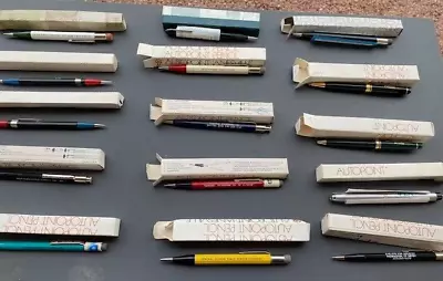 Lot Of 15 VINTAGE AUTOPOINT MECH PENS & PENCILS IN ORGINAL BOXES With PAPERS • $29