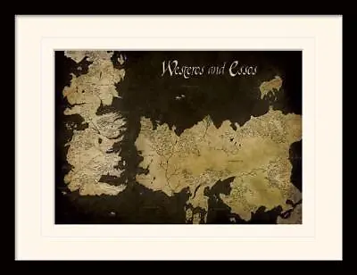 Game Of Thrones - Westeros & Essos Map - Official 30 X 40cm Framed Mounted Print • £21.99