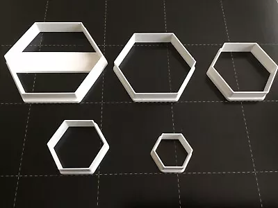 £6.99 • Buy Set Of 5 Polymer Clay Cutters - Jewellery Making Hexagon