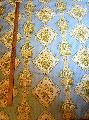 6 Yard Bolt 36  Wide Vintage WAVERLY  TURNBULL HOUSE  Cotton Fabric-Blues&Yellow • $89.95