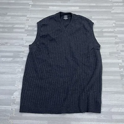 Nike Golf Sweater Vest Mens Large Black Merino Wool V-Neck Ribbed* • $14.98