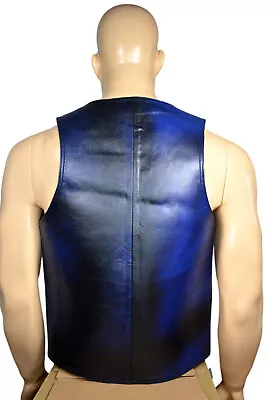 Leather Vest For Men Leather Bar Vest For Men Open Front • $99