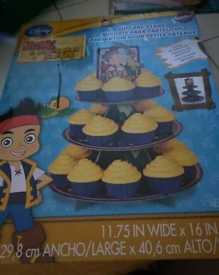 JAKE AND THE NEVERLAND PIRATES CUPCAKE STAND TREE 3 TIER WILTON And 32 Treat Bag • £9.64