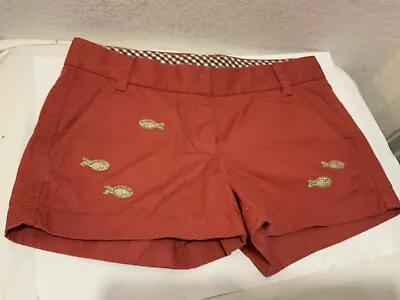 J.Crew Retail - Minnow Chino Shorts Khaki Red Women's Critter Shorts Size 4 • $15