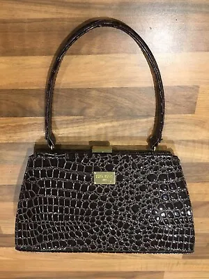 Edina Ronay Dark Brown Parent Leather Handbag • £45