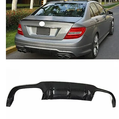 Real Carbon Fiber Rear Bumper Diffuser Lip For Mercedes Benz W204 C63 AMG 12-14 • $267.32