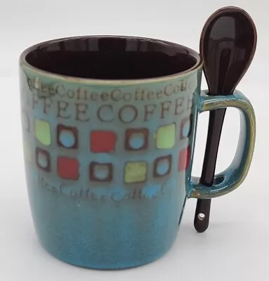 Mr. Coffee Cafe Americano Mug Cup With Spoon 13 Oz Blue • $16