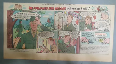 Vaseline Hair Tonic Ad: He Followed Her Orders Army Romance ! From 1940's-50's  • $15