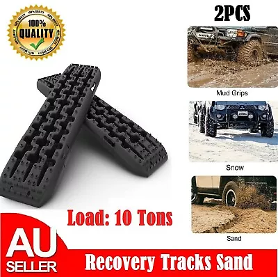 X-BULL Recovery Tracks 4x4 4wd Board Mat Ramp 10T Sand Mud Snow 2pcs Black Gen3 • $63.99