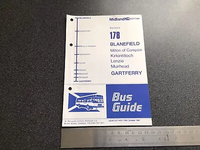 £5 • Buy Midland Scottish Bus Group Service 178 Timetable October 1981 Gartferry Lenzie