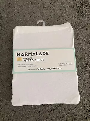 Marmalade Fitted Bassinet Sheet - 100% Cotton - White - NEW In Packaging • $9.99