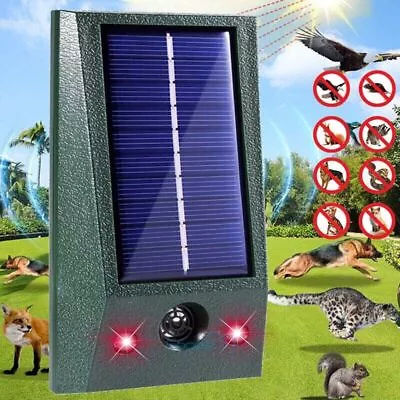 Ultrasonic Solar Cat Dog Repellent Fox Pest Scarer Deterrent Repeller Garden • $17.79