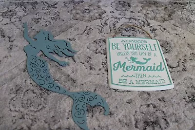 Lot Of 2 Metal Mermaid Wall Decoration Signs - Open Road + • $6