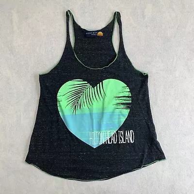 Ocean Drive Clothing Co. Hilton Head Island Tank Top Women's Gray Heart Graphic • $4.87