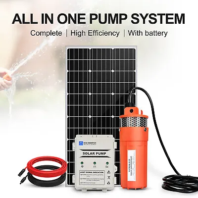 Deep Well Solar Panel Submersible Water Pump Battery Kit For Farm/Ranch/Breeding • $399.99