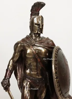 10  LEONIDAS Greek Warrior SPARTAN KING Statue Sword Hoplite Shield Bronze Color • $63.36