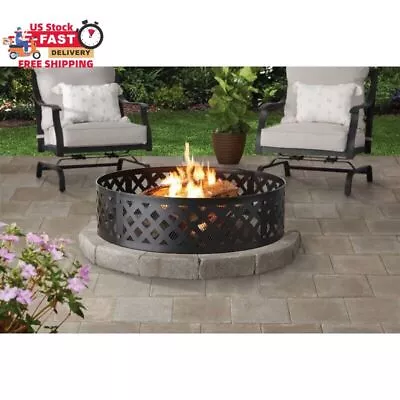 36  Fire Pit Ring For Outside Round Metal And Steel Fire Ring Black • $29.50