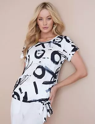 $23.96 • Buy Noni B Gathered Hem Printed Top Womens Clothing  Tops Tunic
