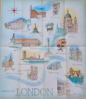 QANTAS Airlines Australia London Colorful Brochure/Poster Measures 17in X 15 • $19.85