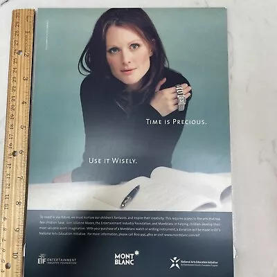 Montblanc Julianne Moore “Time Is Precious” Cardboard Stand STORE DISPLAY • $15