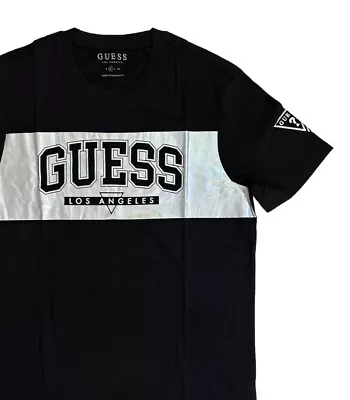 GUESS Men's Los Angeles T-Shirt Black Crew Neck Short Sleeve Cotton Tee S & M • £15.29