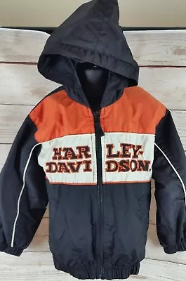 £45.46 • Buy Harley Davidson Toddler Boys Jacket Coat Zip Up Orange Black Size 4T