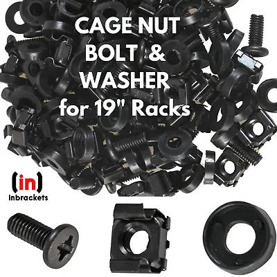 Black Cage Nuts And Bolts Screws Washers For 19  Data Cabinet Rack Mount M6  • £2.89