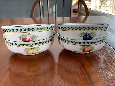 4 Villeroy & Boch French Garden Fleurence Coupe Soup Cereal Bowls 5 3/4  • $52.99