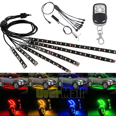 6 Pcs Motorcycle ATV RGB LED Neon Under Glow Light Strip Kit For Motorbike Car • $20.99