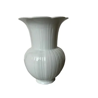 Mikasa Fine China White Ribbed Vase 7.5 H • $31.72