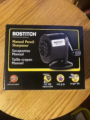 BOSTITCH Metal Antimicrobial Manual Pencil Sharpener Black (MPS1BLK) SHIPS FAST! • $9.99