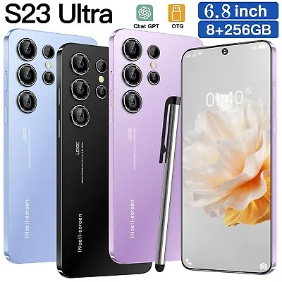 S23 Ultra 6.8  8GB+256GB Smartphone Android 12 Unlocked 5G LTE Mobile Phones~NEW • $95.53