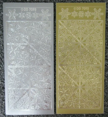 £1 • Buy Christmas Snowflakes - Gold Silver Cardmaking Peel Offs Stickers DD7093