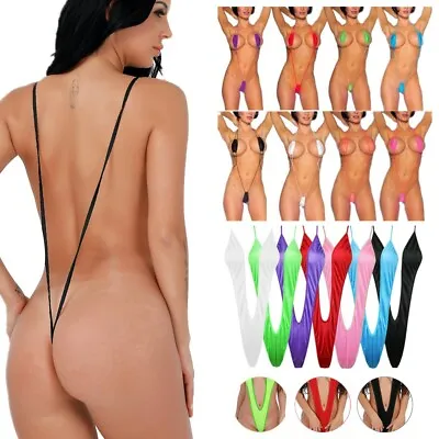 Sexy Women Lingerie Micro Bikini Thong Mini G-String Bodysuit ClubwearSwimwear  • £4.86