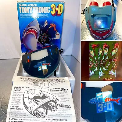 Vintage 1983 Tomytronic 3d Shark Attack 7621 Electronic Handheld Working Ex Cond • £82