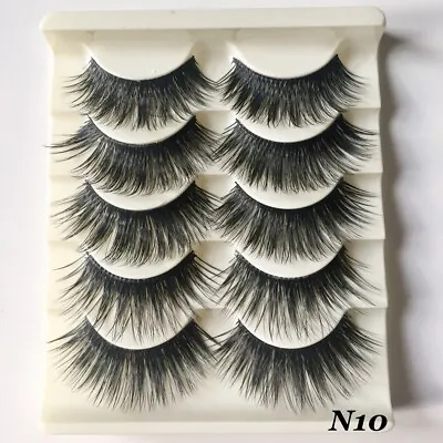 N10 3D Faux Mink False Fluffy Eyelashes Dramatic Eye Lashes 3 Pairs Multipack • £3.50