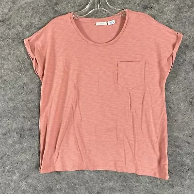 Sigrid Olsen T Shirt Size Large Short Sleeve Pink Modal Cotton Blend Crewneck • $18.37