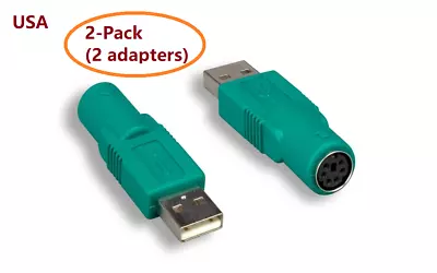 $8.99 • Buy PTC 2-Pack USB Male To PS/2 PS2 Female Adapter Converter For PS/2 Logitech Mouse
