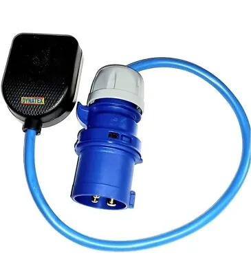 Caravan Fly Lead 16 Amp Plug To 13A Socket Generator Hook Up Power Cable NEW • £8.75