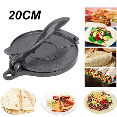 20CM Cast Iron Heavy Duty Tortilla Press Maker Taco Mold Flour Corn Maker Tool • $40.27