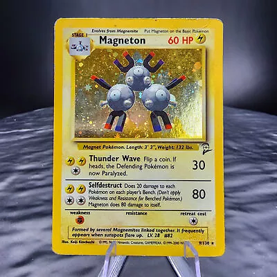 HP Magneton 9/130 Holo Rare Base Set 2 Pokemon Card Mint Condition • $3.95