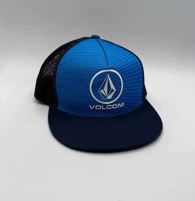 Volcom Trucker Hat Snapback Baseball Cap Blue / White Mesh Back Center Logo • $9.95