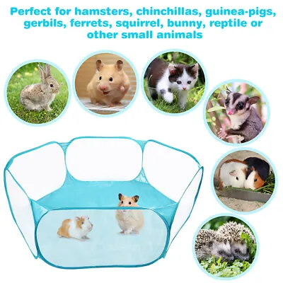 Small Animals Cage Tent Guinea Pig Rabbits Hamster Pet Playpen Exercise Fence • $11.99