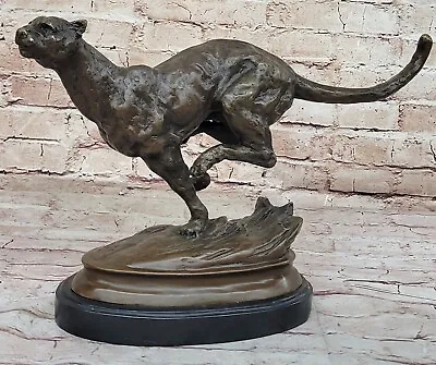 Milo's Signed Puma Panther Bronze Sculpture Classic Artwork On Black Marble Base • $249.50