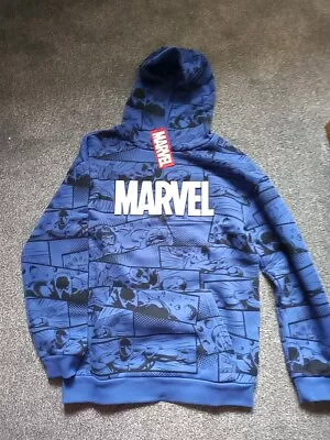 Boys Marvel Navy Hoodie  Age 11/12 Yrs • £8